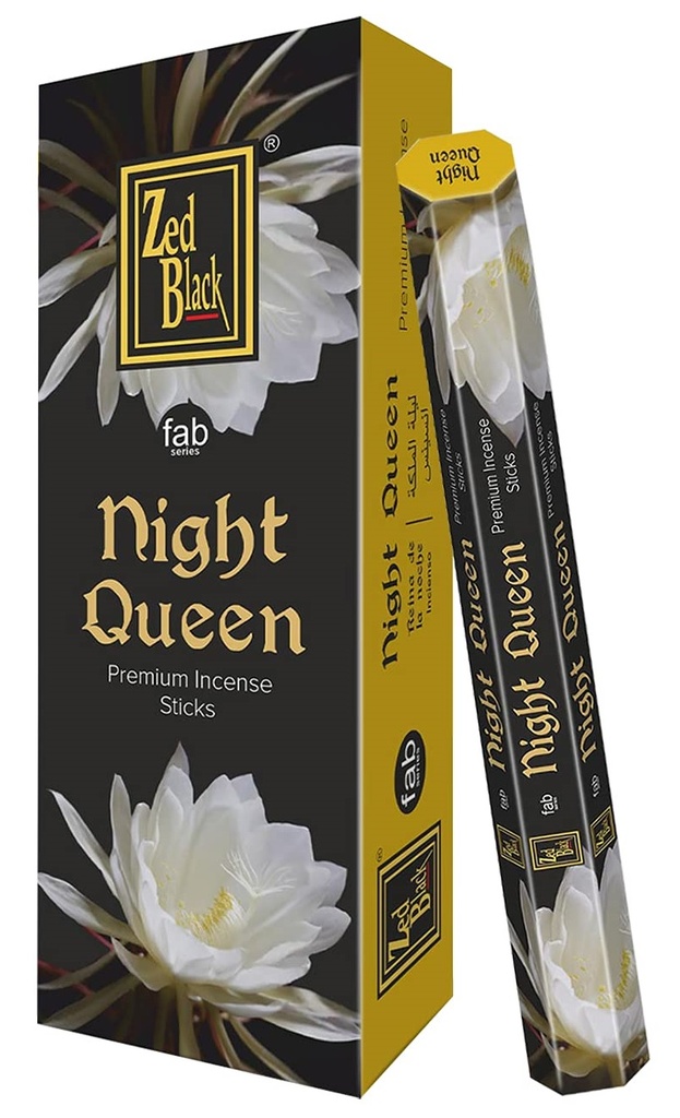Incense, Zed Black, NIGHT QUEEN, 6 Packs Of 20 Sticks