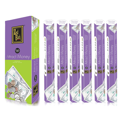Incense, Zed Black, ATTRACT MONEY, 6 packs of 20 pcs