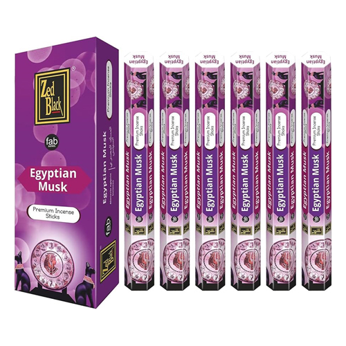Incense, Zed Black, EGYPTIAN MUSK, 6 Packs Of 20 Sticks