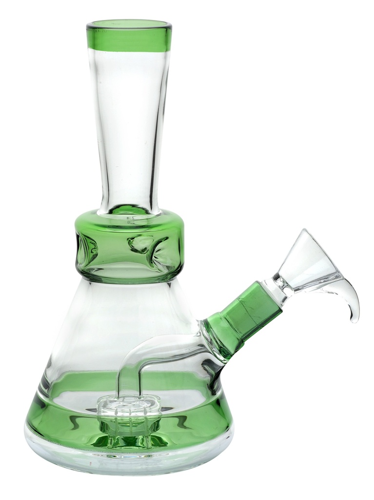 Glass Bong, GREEN, Drum Percolator, approx. 20 cm