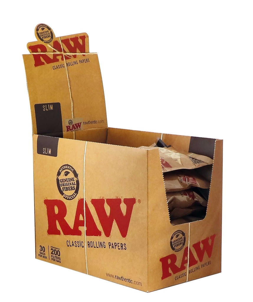 RAW Cellulose Slim-Filter, 30 bags a 200 Filter