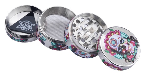 Metall-Grinder, 40mmØ, 4-teilig, SKULL COLOR