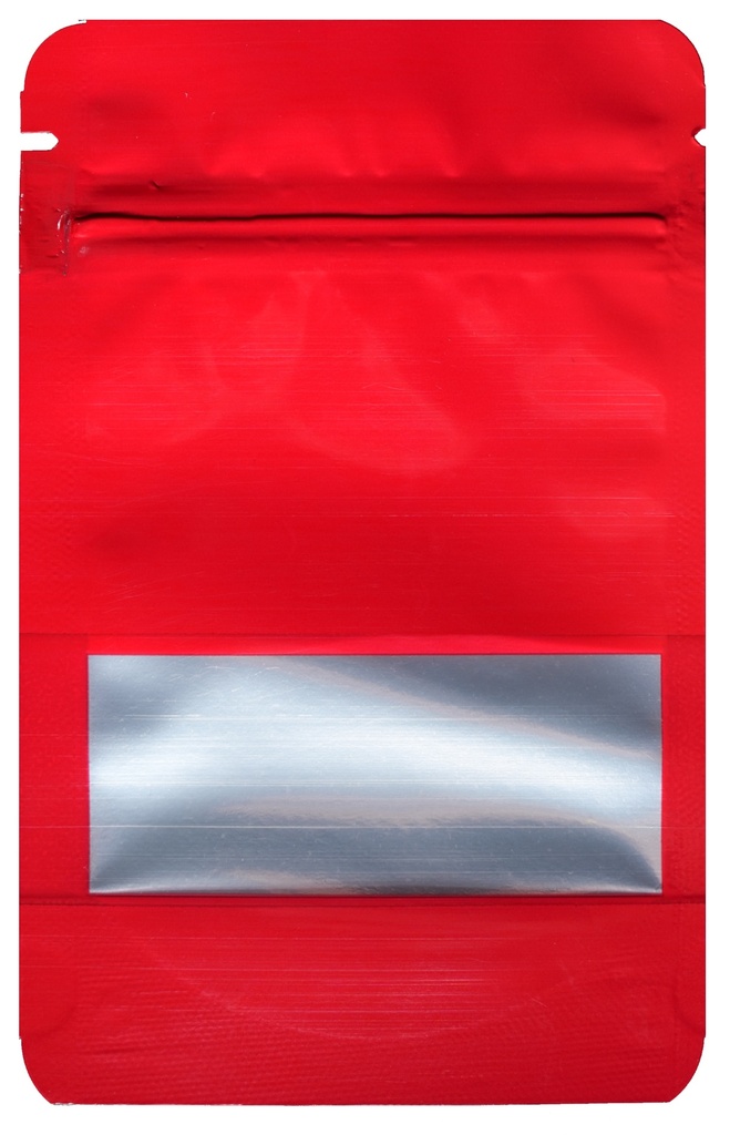 MYLAR BAG with WINDOW 140 x 85mm, Pack of 50, RED