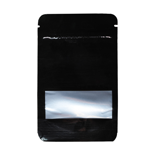 Mylarbeutel small WINDOW, 140 x 85mm, VE50, Schwarz