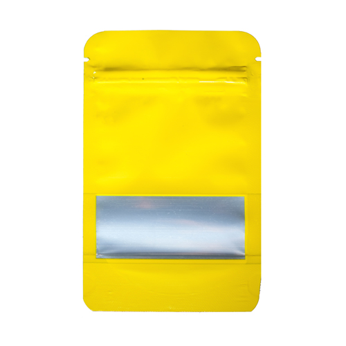 Mylarbeutel small WINDOW, 140 x 85mm, VE50, YELLOW