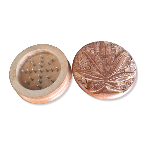 Wooden Grinder, 60 mm Ø, LEAF, 2-piece