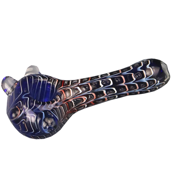 Coloured Glass Pipe, heavy, 14 cm 