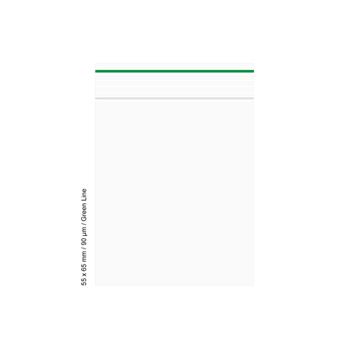 Poly Bag 5.5 X 6.5 Cm, 90 My, PU 500, Green LINE