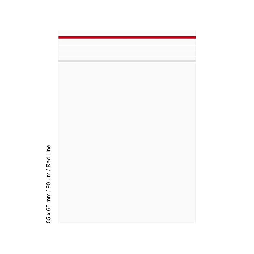 Poly Bag 5.5 X 6.5 Cm, 90 My, PU 500, Red LINE