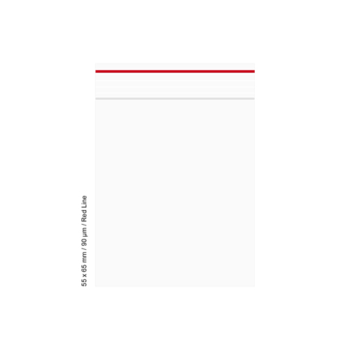 Polybeutel 5,5 mal 6,5cm, 90my, VE500, Rot LINE