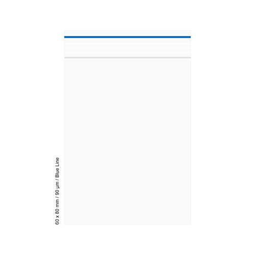 Polybeutel 6 mal 8 cm, 90my, VE500, Blau LINE