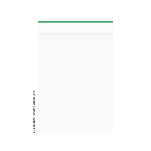 Poly Bag 6 X 8 Cm, 90my, VE500, Green LINE