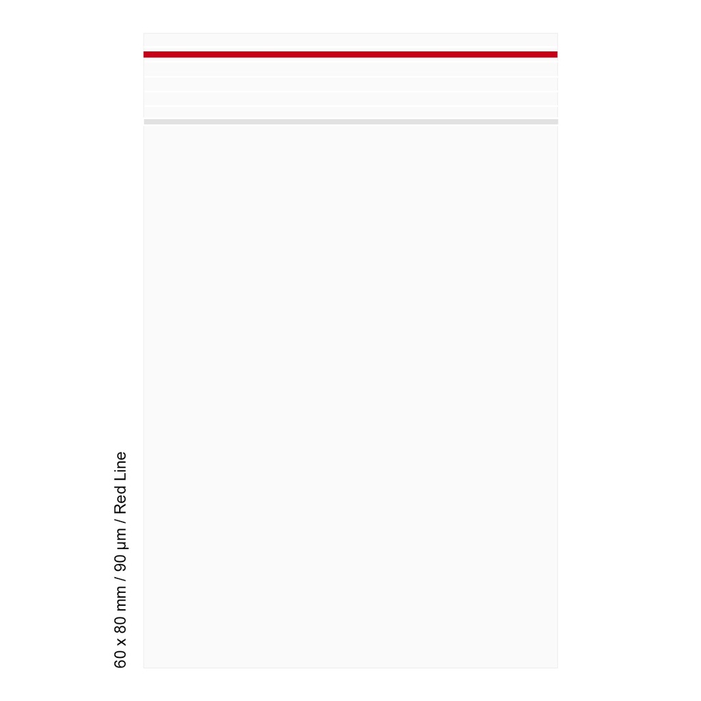 Poly Bag 6 X 8 Cm, 90my, VE500, Red LINE