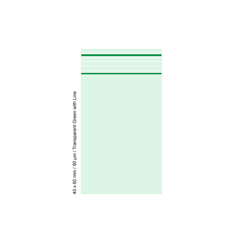 Poly Bag 4 X 6 Cm, 90 My, PU 500, Transparent Green