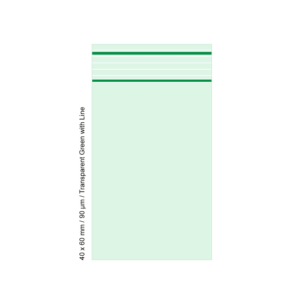 Polybeutel 4 x 6cm, 90my, VE500, Transparent GREEN