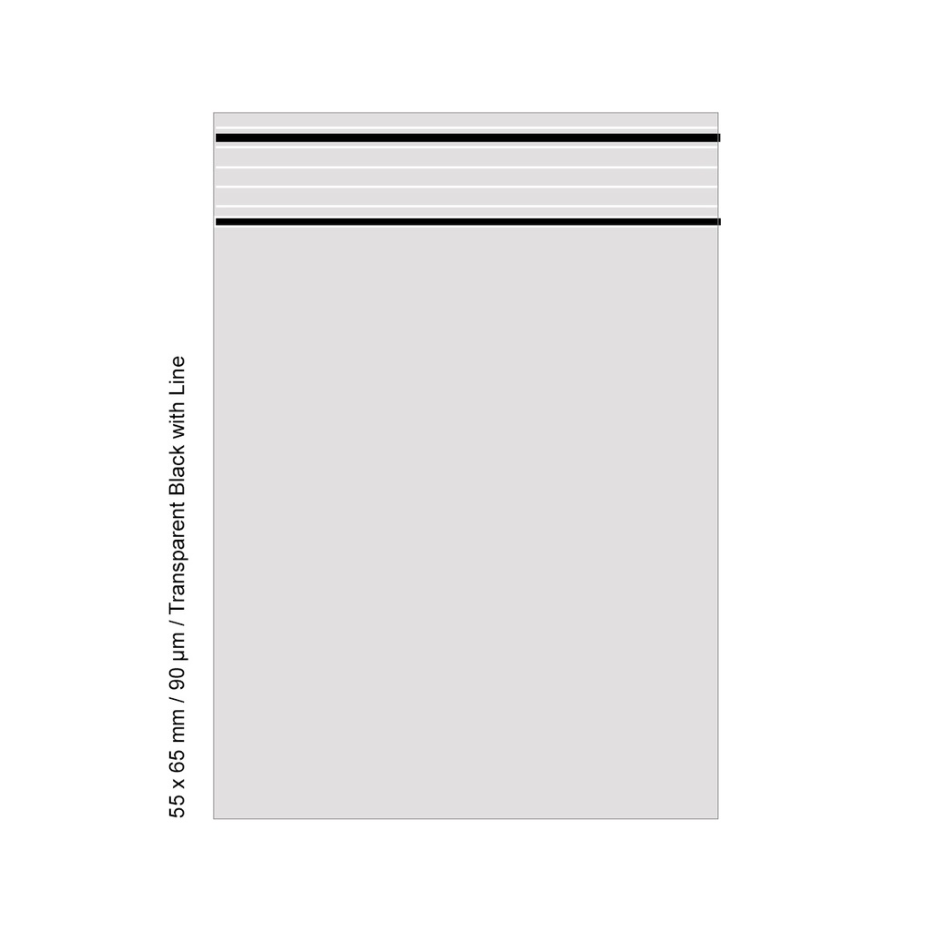 Poly Bag 5.5 X 6.5 Cm, 90 My, VE500, Transparent Black