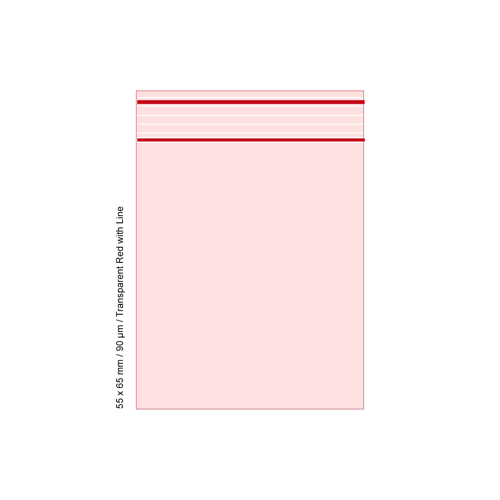Polybeutel 5,5 x 6,5cm, 90my, VE500, Transp. Rot