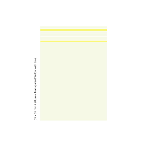 [TLD569YL] Poly Bag 5.5 X 6.5 Cm, 90 My, VE500, Transparent Yellow
