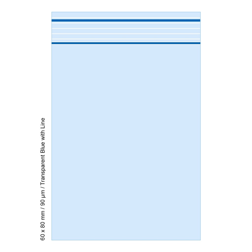 Polybeutel 6 x 8cm, 90my, VE500, Transparent Blau
