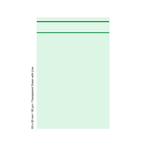 Polybeutel 6 x 8cm, 90my, VE500, Transparent Grün