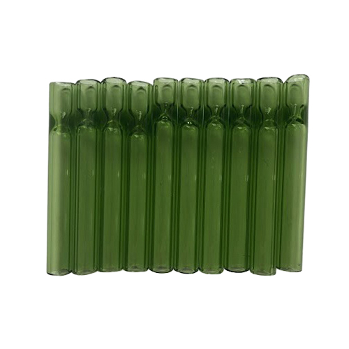 Glass One-hitter, GREEN, Pack Of 10, 9 Cm, Cigarette Pipe