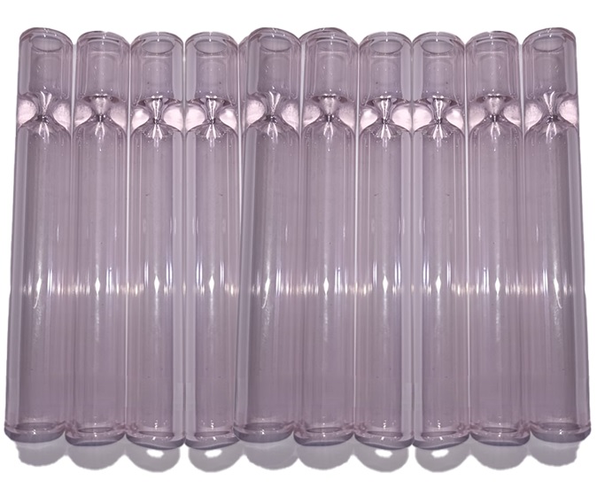 Glas One-hitter, PINK, VE10, 9cm, cigarette Pfeife