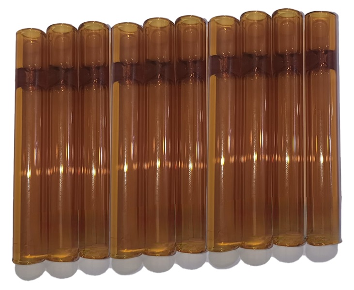 Glas One-hitter, AMBER, VE10, 9cm, cigarette Pfeife