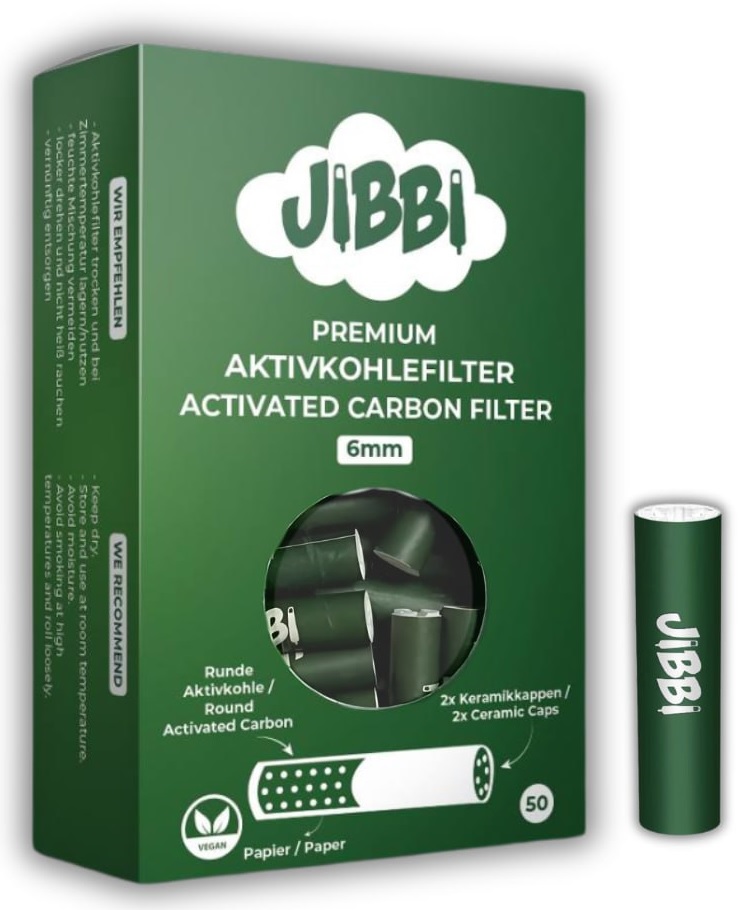 JIBBI 6mm-Aktivkohlefilter 1x50er, 6mmØ