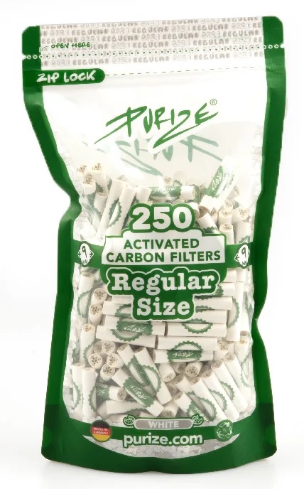 PURIZE Activated Carbon Filter White 1x250, 9mmø Regular