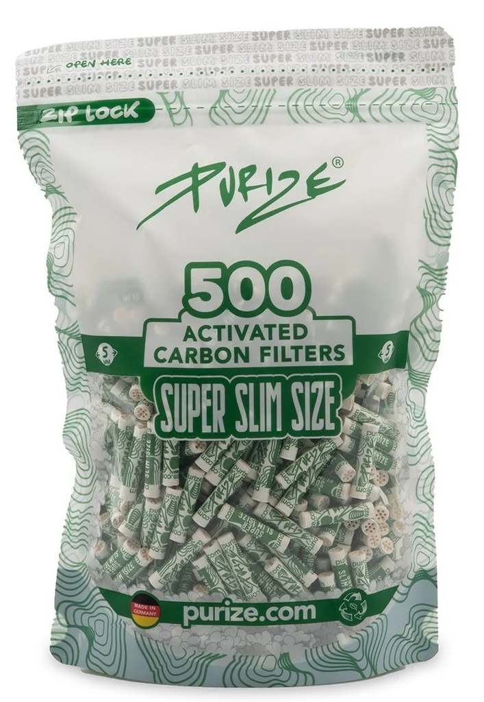 PURIZE Aktivkohlefilter 1x 500 Super Slim 5.0mmØ
