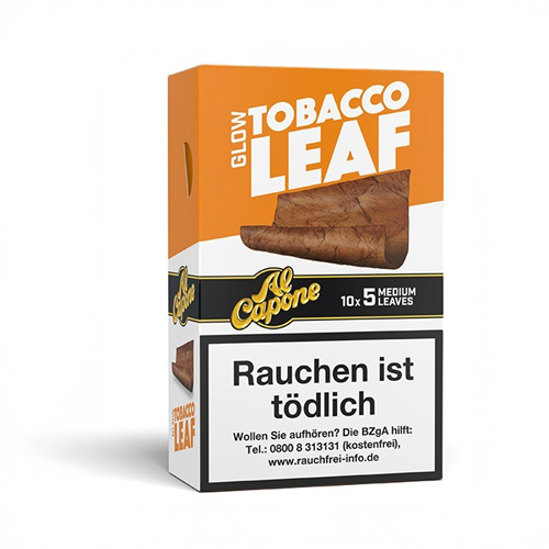 Al Capone Tobacco Leaf Wraps GLOW, 10 X 5 LEAFS