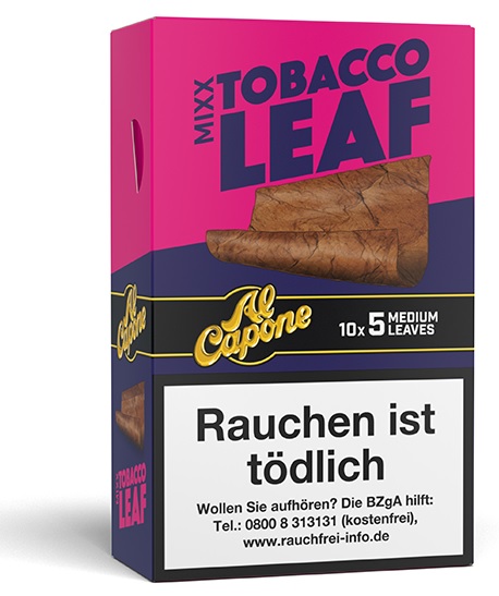 Al Capone Tabak Leaf Wraps MIXX, 10 x 5 LEAFS