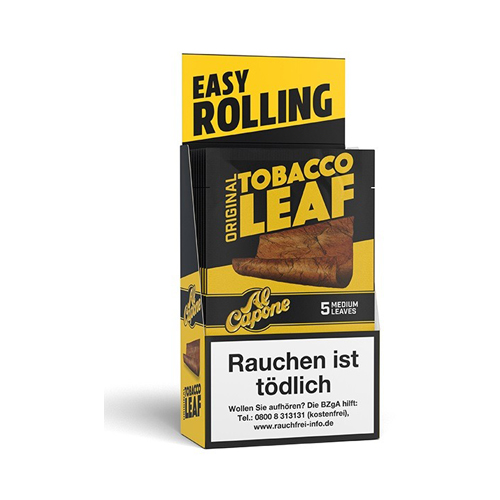 Al Capone Tobacco Leaf Wraps Original, 10 X 5 LEAFS
