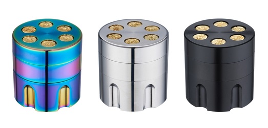 Metall-Grinder, 30mmØ, 3-teilig, Sieb,  BULLET