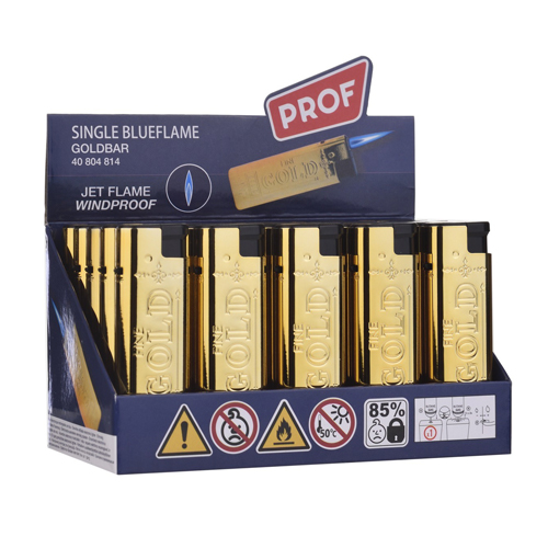 JET Lighter, Goldbarren elox. Metall Gehäuse, VE25