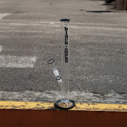Glass Bong Cylinder, Black Smoke, 46 cm High, 18.8 mm