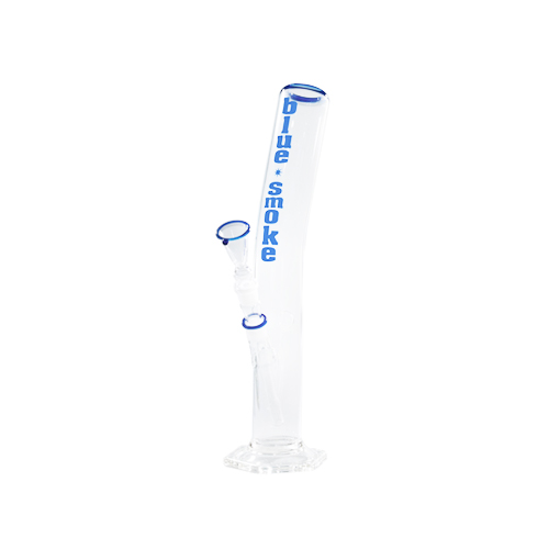 Glass Bong Cylinder Curved, Bluesmoke, 40 Cm, 18.8