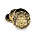Metal Grinder, 50 mm Ø, 4-part, Screen, Relief: RASTA LION GOLD