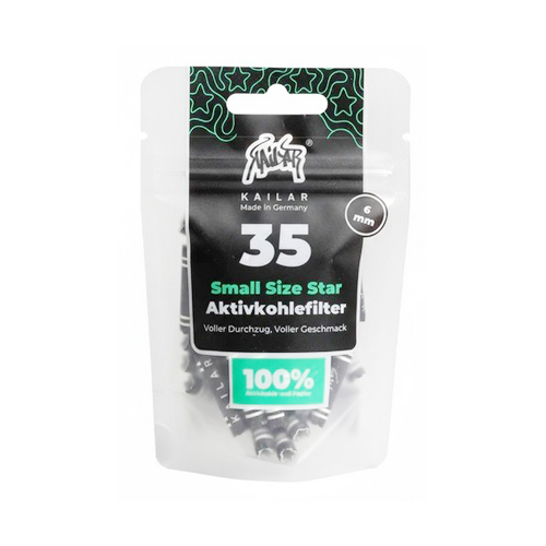 Kailar Small Size Star Paper Activated Carbon Filters, 35-pack, black, 5.9 mm Ø