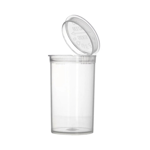 Pop-Top Squeeze Dose, 70mm, clear, 1 Stück