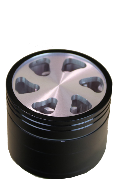 [WN54CTS] Aluminum Grinder BLACK, 50 mm Ø, 4-piece, Cleartop, CNC