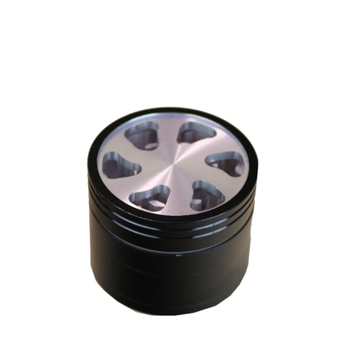 [WN54CTS] Aluminum Grinder BLACK, 50 mm Ø, 4-piece, Cleartop, CNC