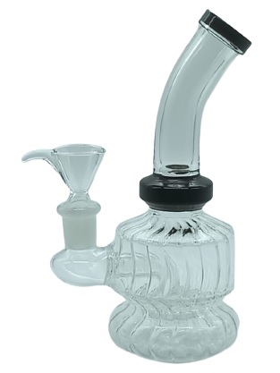 [SSC10136BK] Schwarz Bong, Conical twisted with Shower, 15cm