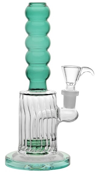 [SSC10152TL] Blue-green Cut Bong With Bubble Grip, 20 cm