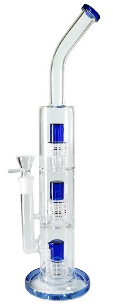 [SSC10132BL] Blau Dreifachdusche Perkolator Bong, 45cm