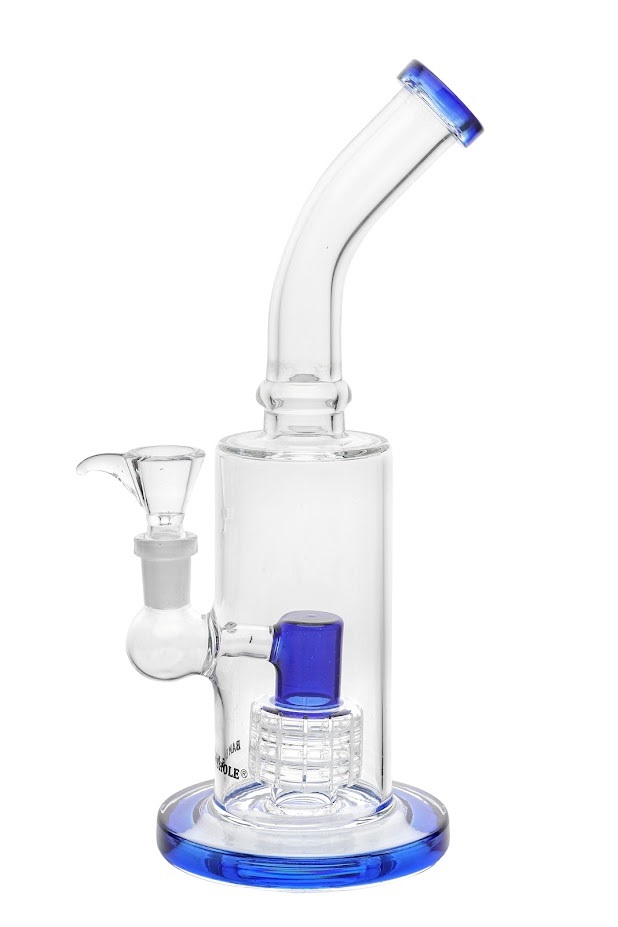 [SSC10135BL] Bong, blue style, mit gedrehter Innenseite, 15cm