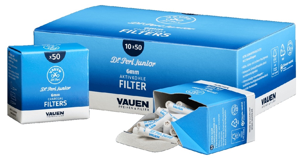 [ZU8S50] Dr. Perl Junior Aktivkohlefilter, 6mmØ, 1x50 Stk.