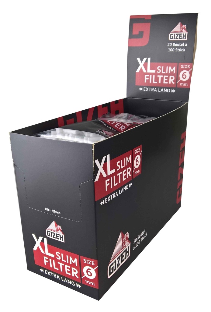 [ZI4FBL] GIZEH Black XL Slim Filter, VE20 á 100 St.