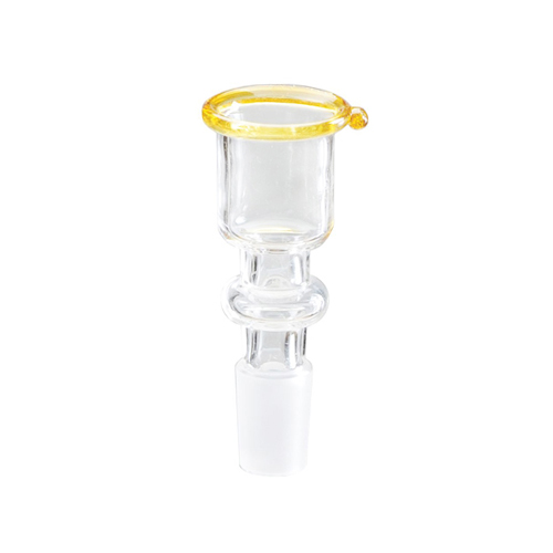 [EK4KY] GLAS-Steckkopf-14.5er-Zylinder-klein-gelber Rand