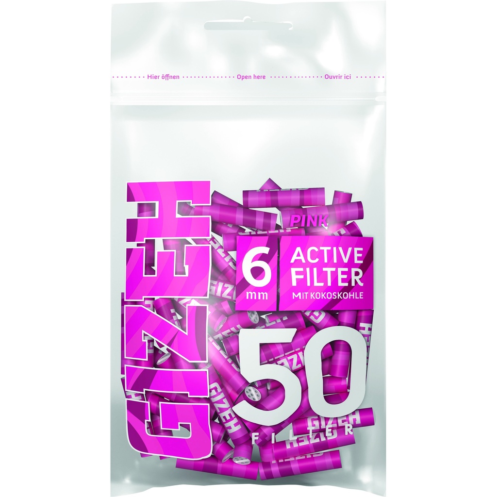 [ZU4PINK] Gizeh ACTIV Filter Slim 1x50, PINK, 6mmø